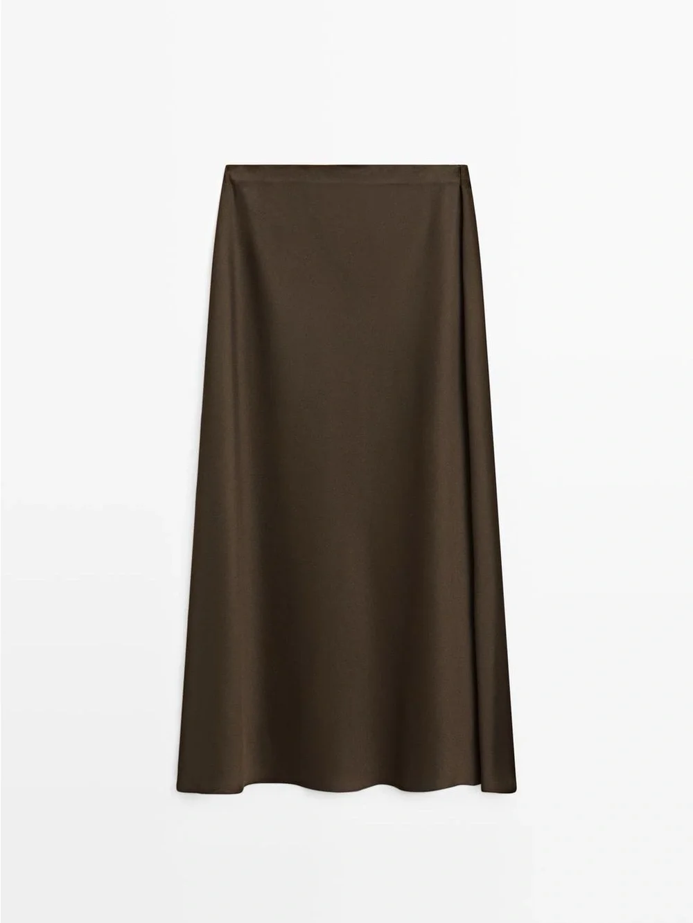 Zara satin flowing skirt in brown size medium